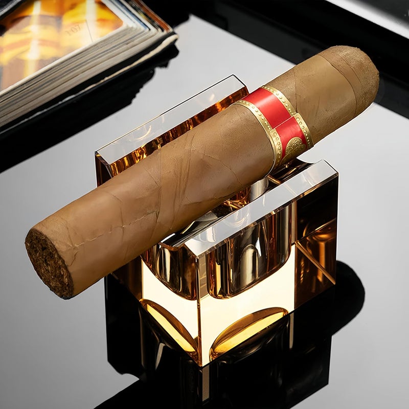 NIKILOONG Cigar Stand Crystal Glass Portable Cigar Rest Outdoor and Indoor Holder (Transparent) - Image 2